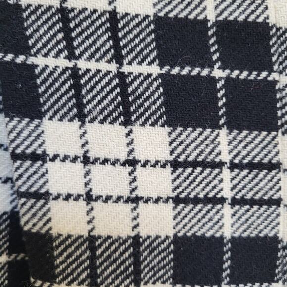Vintage Gap Wool Plaid Shorts Womens Large Black Cream Bermuda High Waist - Picture 12 of 14